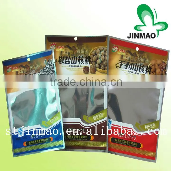 Header hole aluminum foil flat bags with heat side sealed