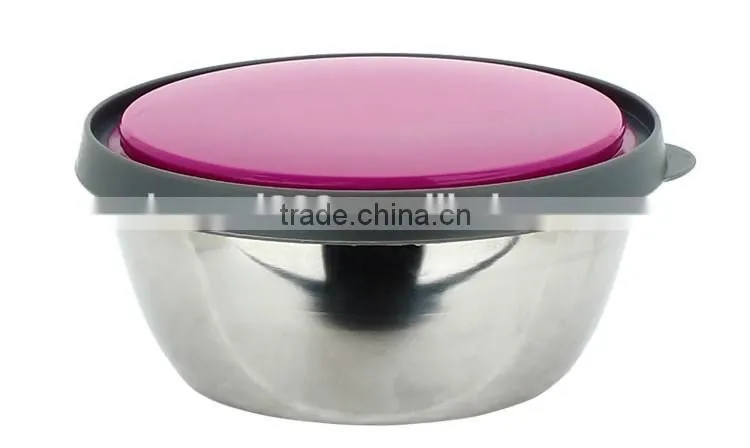 high quality food storage box/stainless steel mixing bowl set/salad bowl set metal with lid