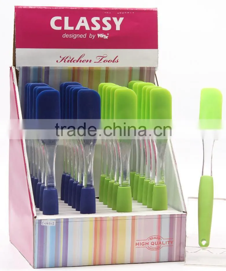 COLORFUL FIT FDA STANDARD SILICONE & PS SPATULA WITH DISPLAY BOX