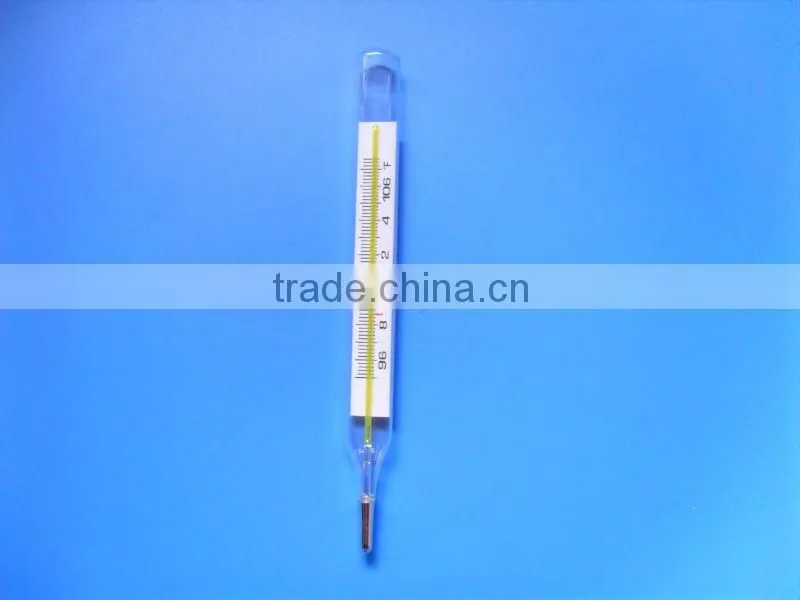 Glass thermometer flat type mercury clinical thermometer