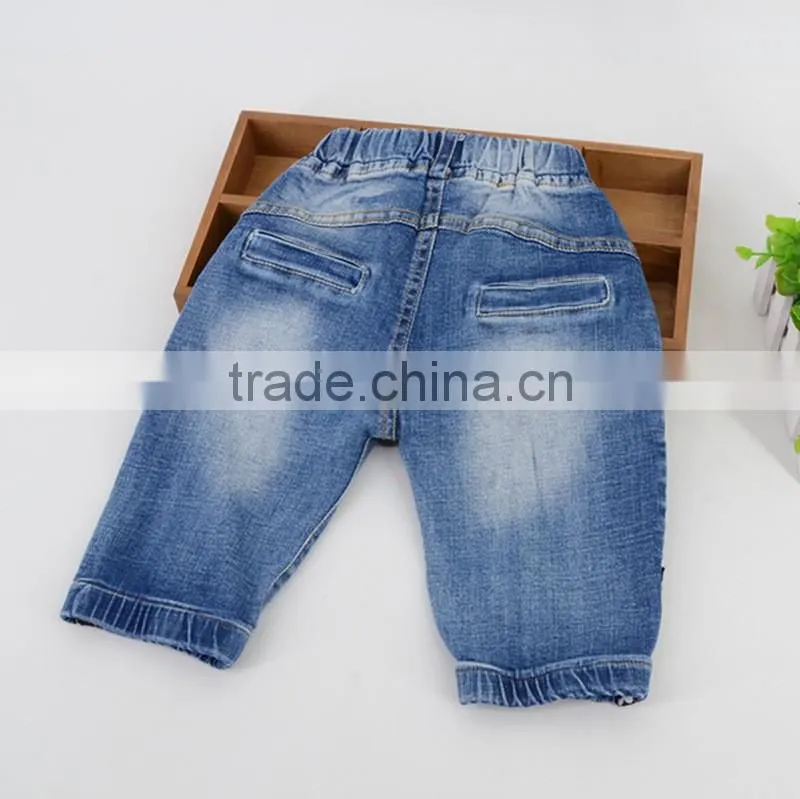 Wholesale Baby Girl Clothes 2016 New Summer Girl Ripped Jeans Lovely Little Girl Cropped Trousers