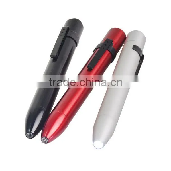 Promotion cheap price bright light flashlight pen whit clip