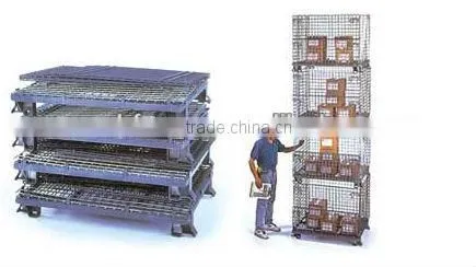 Folding welded steel galvanized pallet cage(Anping manufacture)