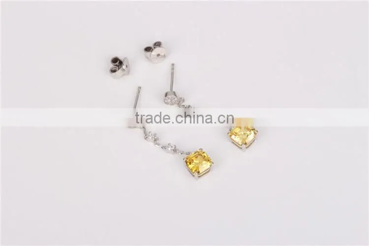 simple design handmade crystal earrings zirconia silver