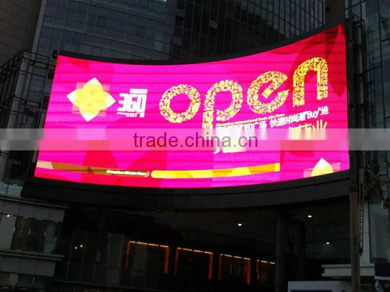 P12mm outdoor arc curve round odd video led signs