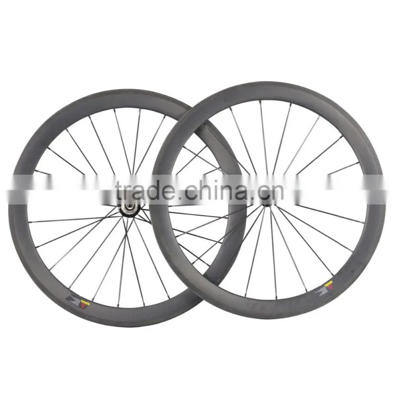 2016 ICAN BIKE high quality 700C 50mm clincher tubeless ready carbon bicycle wheels road bike wheel with R36 carbon hub 50C