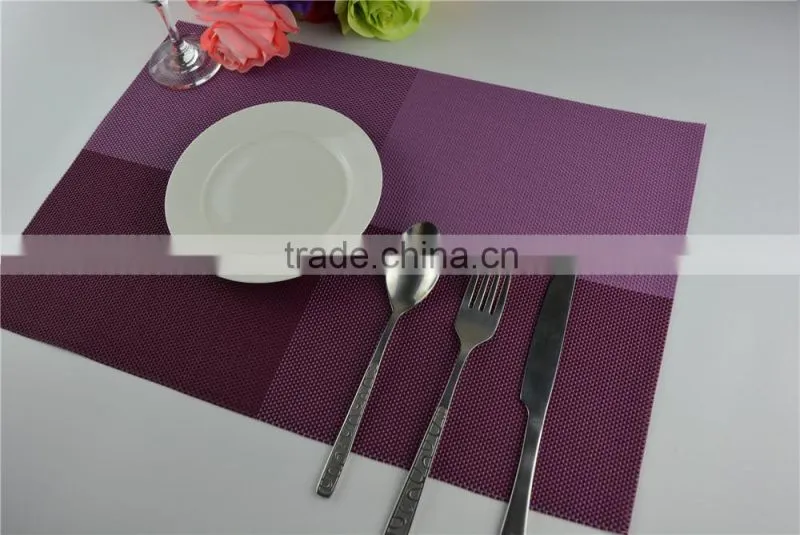 2015 new fashion swallow Gird PVC placemat modern purple plastic square restaurant tableware bowl pad table mat