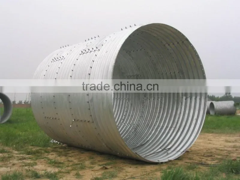 Corrugated galvanized steel culvert pipe