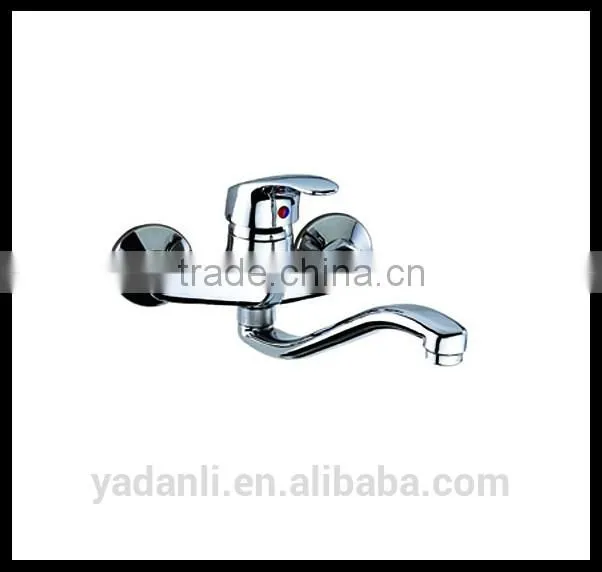 Polished chrome kaiping manufacturer long swivel single handle wall mounted kitchen faucet 3040