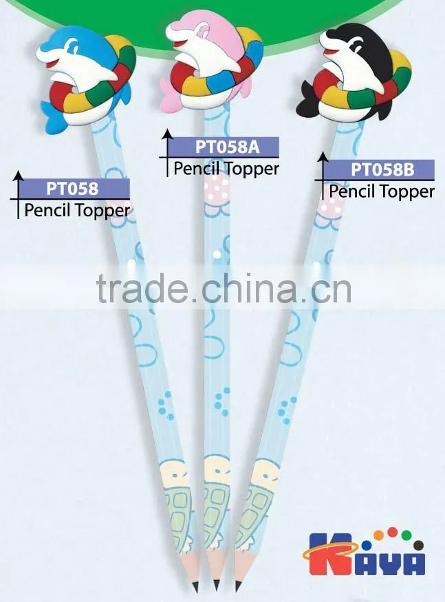 Chic plastic custom pencil topper for children's gifts