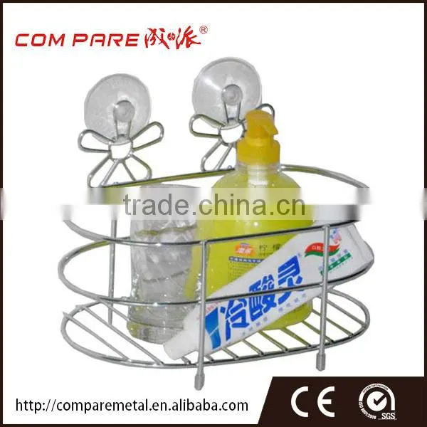 Chrome finished soap dish holder with suction cup,bathroom rack