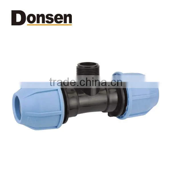2014 90 TEE WITH THREADED MALE TAKE OFF PP COMPRESSION FITTINGS