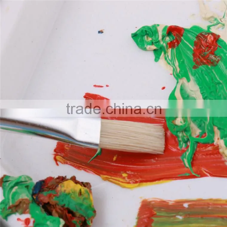 Hot Selling Free Sample China 3Pcs Flat Shap Bristle Hair Wooden Handle Art Paint Brush Manufactures