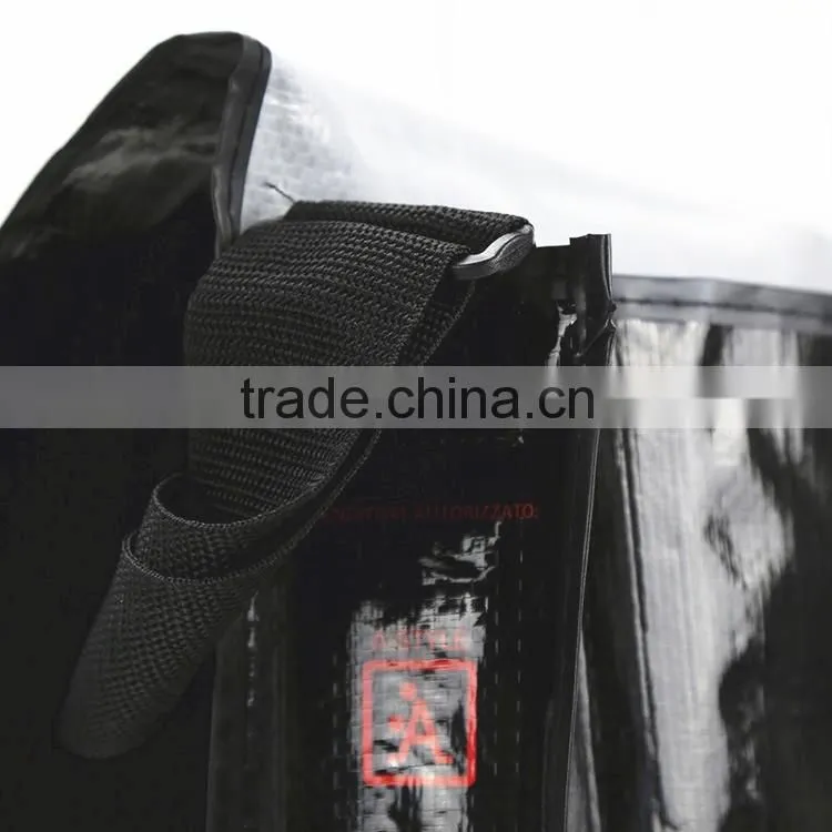 PP woven fabric with lamination shopping bag ,with cover ,webbing PP handle ,with CMYK printing