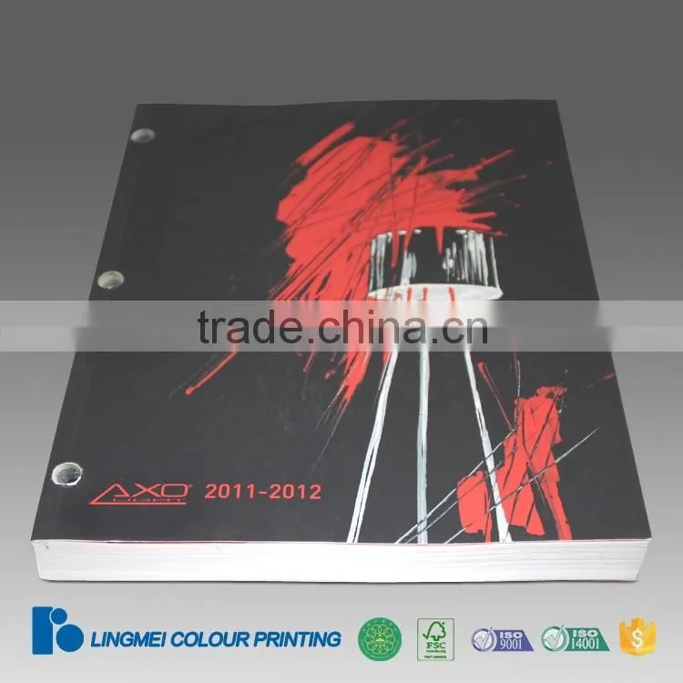 Sewing Binding with 3 Drills on Spine Catalog Print with Lamination Service