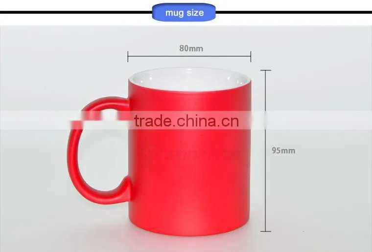 Sunmeta whole sale sublimation matte 11oz color changing magic mug
