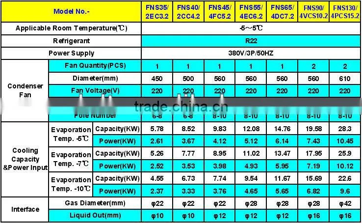 Refrigeration Cold Room Condensing Unit with Low Noise (FNS Series)