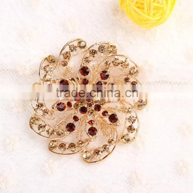 Rhinestone flower brooch pins,Fashion designs crystal rhinestone brooch pin for dresses,wedding