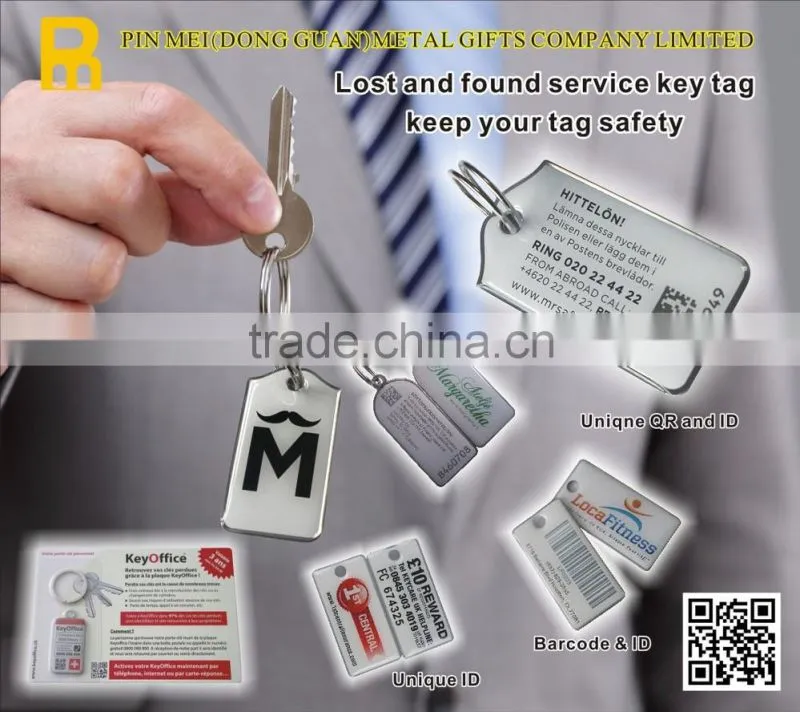 Hotel ID room number key chain with high quality metal printed customized logo