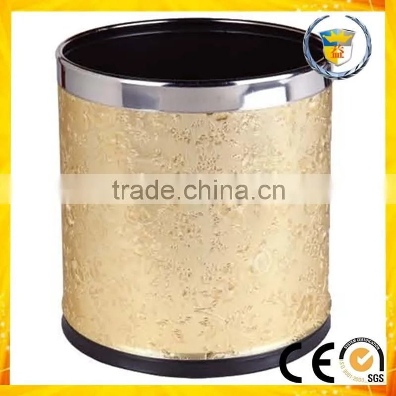 good quality hotel guest room equipment waterproof leather dustbin