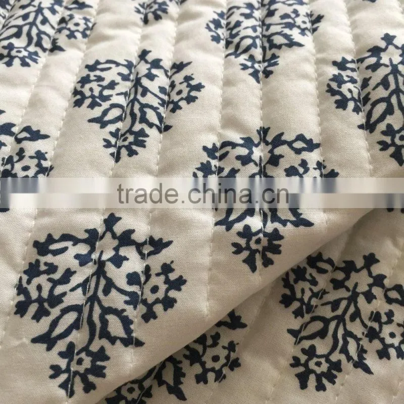 quilted fabric, printed embroidered stripe quilting fabric,printed quilted coat fabric