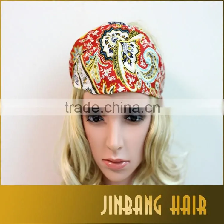 2016 Alibaba Floral Women Elastic Turban Twisted Multifunctional Headband Wide Stretch Hair Band Girl Yoga Hair Accessories