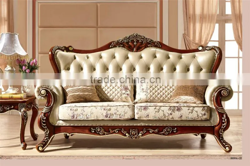 Modern orange color leather sofa chesterfield sofa replica display home furniture for sale