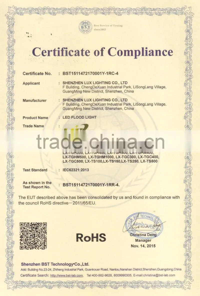 CE ROHS Approved Copper Heatpipe Design Patent Gymnasium Light Meanwell Driver 5 Years Warranty 500 Watt LED Flood Light