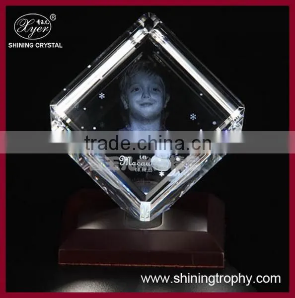 3d laser engraving photo crystal heart