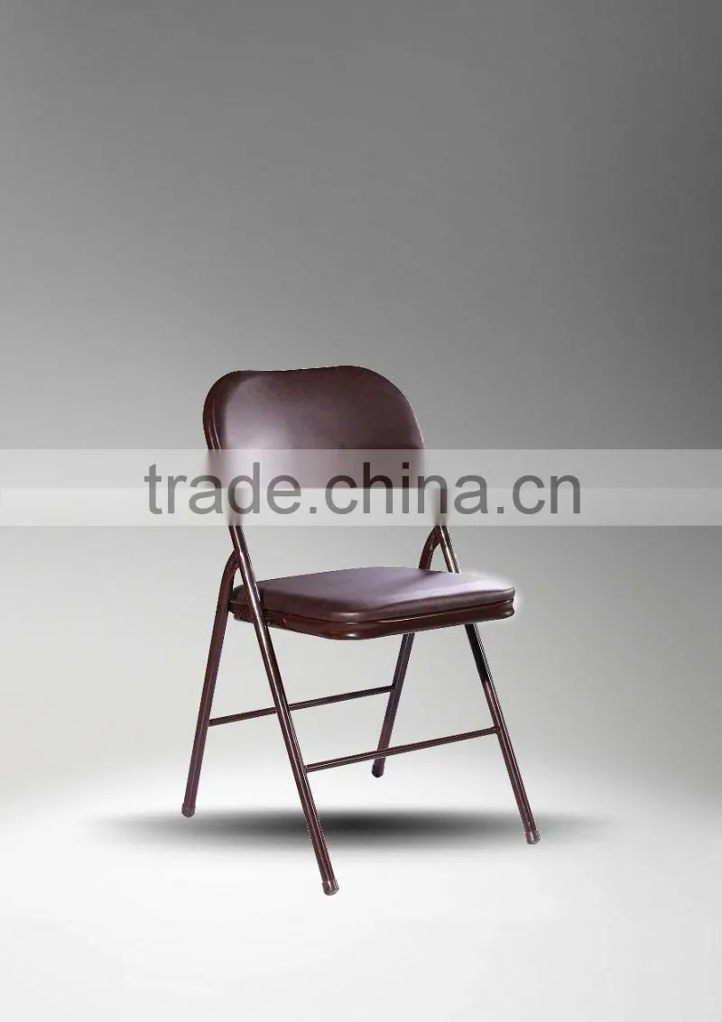cheap wholesale indoor powder coated UPHOLSTERED metal folding chair