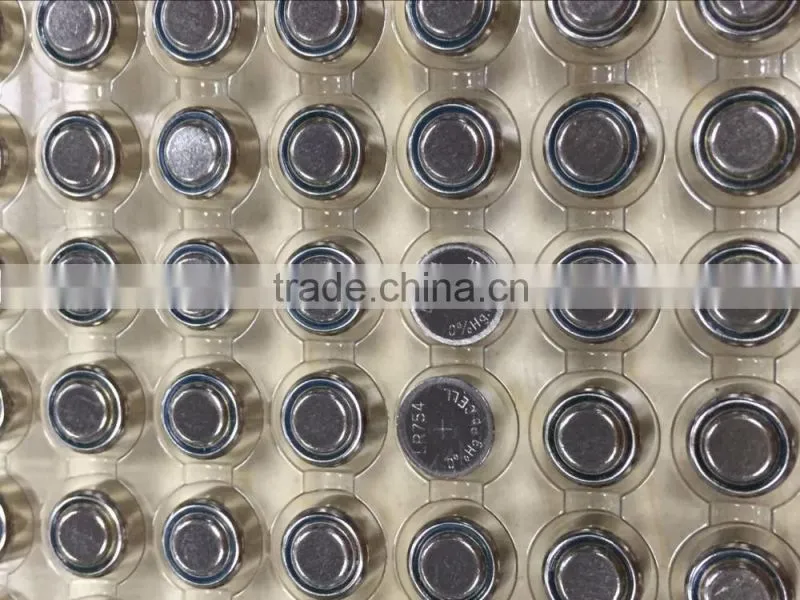 0% Hg, Pb AG5 LR754 1.5v alkaline button cell battery ag1 ag3 ag5 ag4 ag10 ag12 ag13 batteries