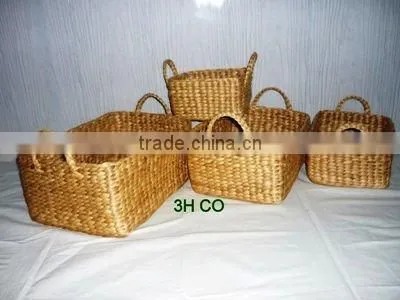 2015 New Product Water Hyacinth Hamper for Home Decoration and Furniture
