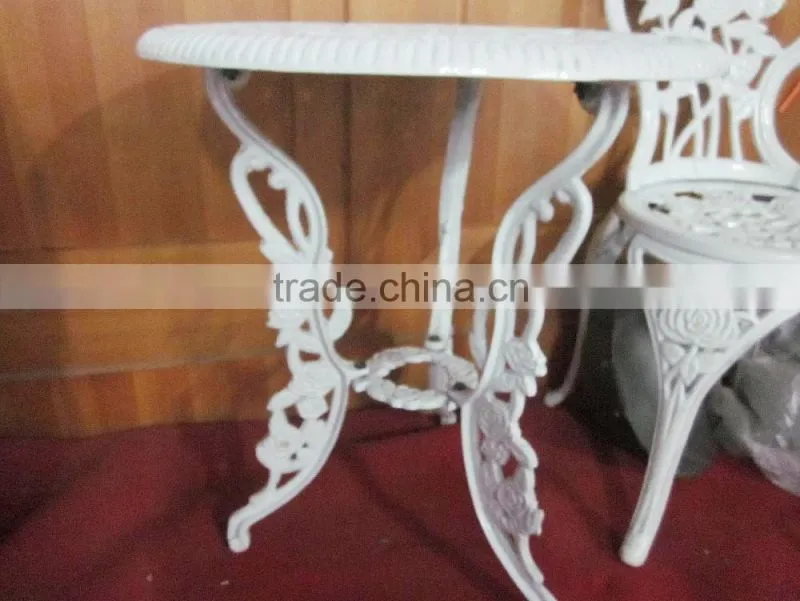 cast iron garden chair table