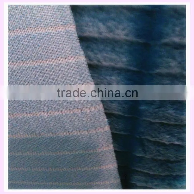 12mm polyester & acrylic velboa supersoft fake fur stripe fabric tip print discharge raw material for mattress alibaba china