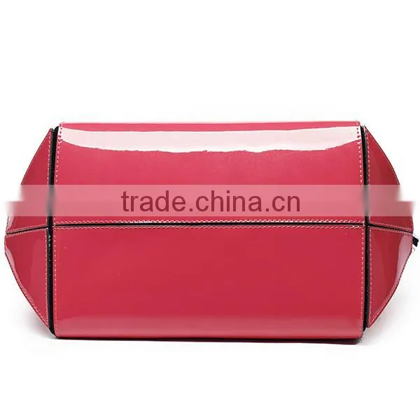 Ladies unique sexangle charm shape pink color candy handbags
