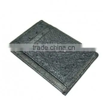 Ostrich leather card clip wallet SOCW-002