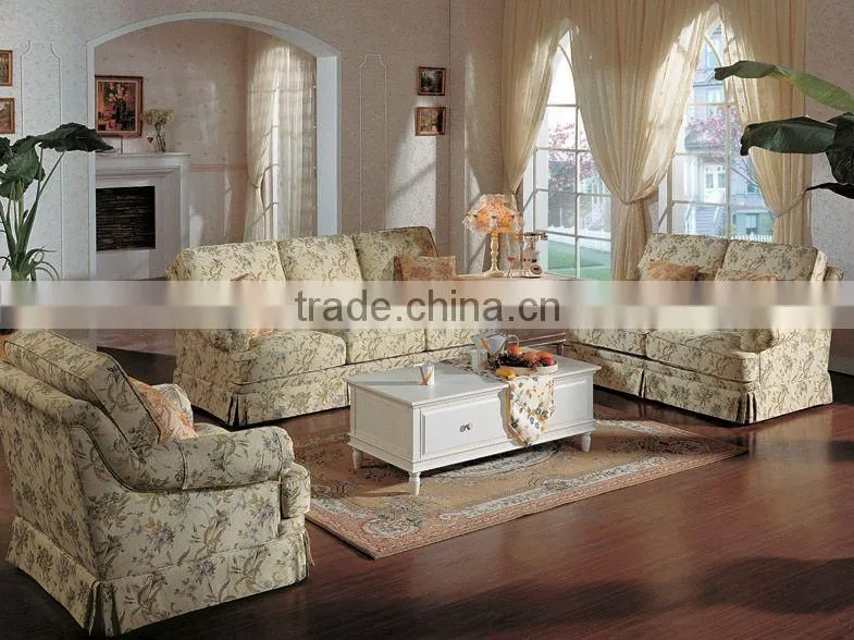 fabric sofa with wood arm/ wood arm fabric sofa