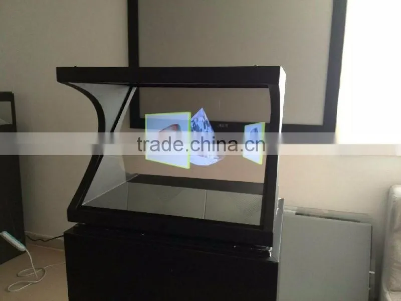 ENOTECH Customized 3D advertising holographic display 3d pyramid, pyramids glass 3d display showcase, hologram display cabinet