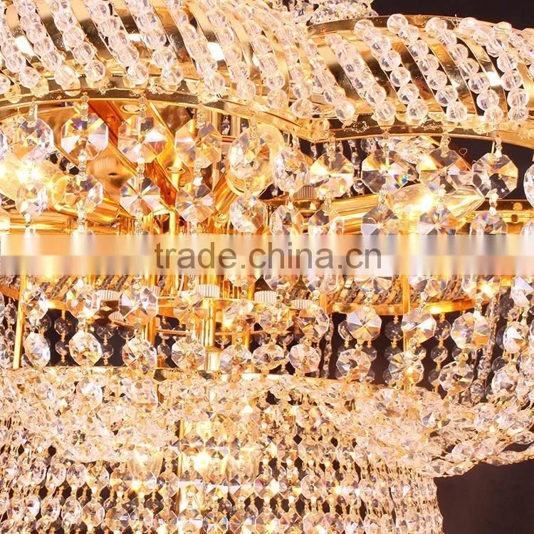 High Ceiling Chandelier Crystal Banquet Hall Lighting for Wedding Decoration
