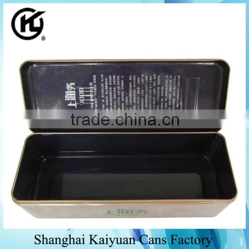 High Quality Rectangular Wine Gift Tin Can Box (various lids and printing)
