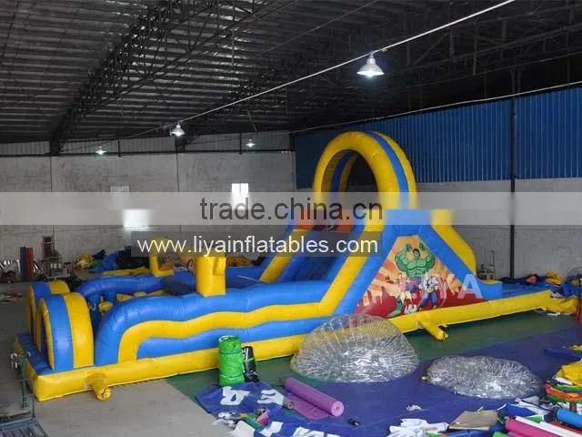 2015 Best Design 12m Inflatable Obstacle Course for kids , outdoor obstacle course