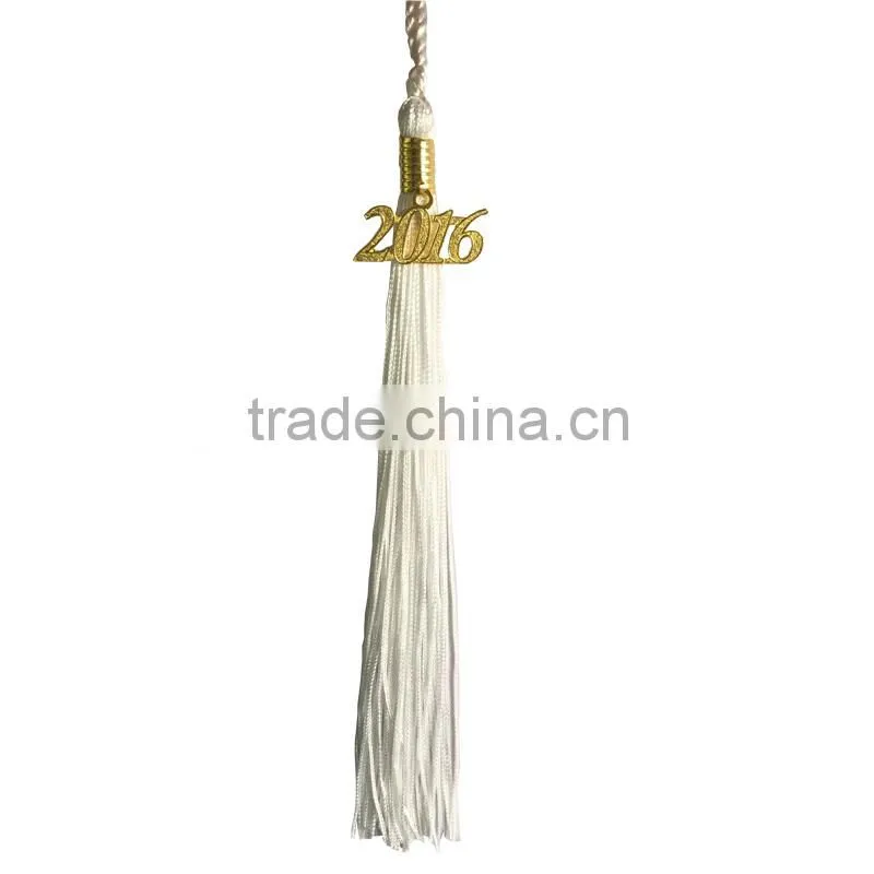 Hot Sell Graduation Cap White Tassel With Gold 2016 Charms