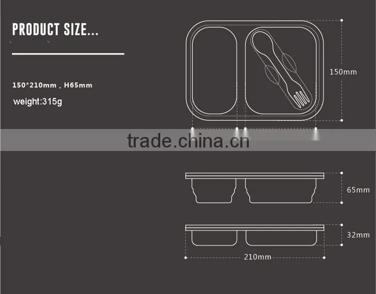 2014 eco- food grade silicone collapsible lunch box /storage box