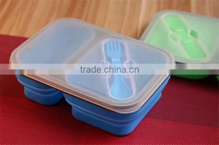 2015 Wholesale silicone collapsible lunch box /storage box