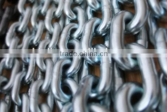 DIN 5685 A/C welded link chain, g30 metal steel chain, standard rigging hardware chain