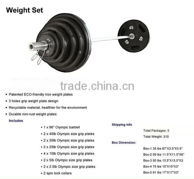 Whosale Olympic custom weight barbell set factory