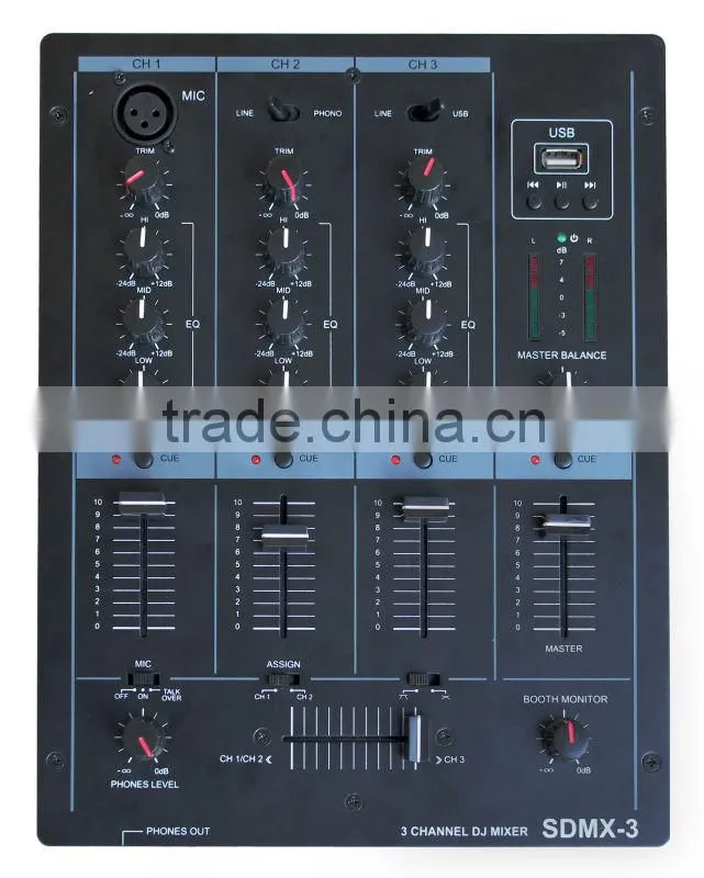 professional audio mixer with USB input