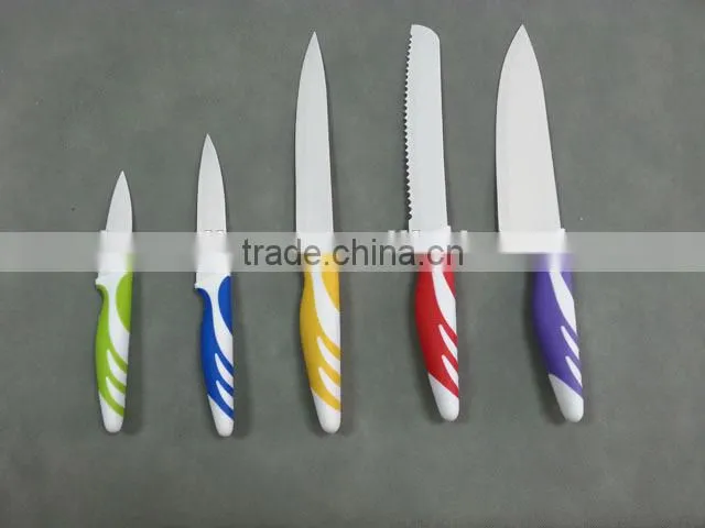 Less expensive than Ceramic Knife with durable Stainless Steel Blade set of 4 3"+5"+8"+Peeler