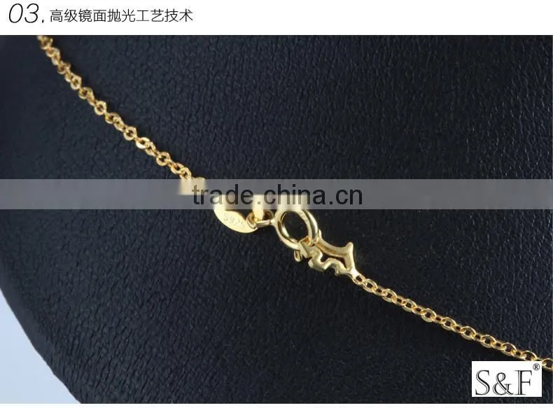 24k gold palting lucky fastener pendant silver jewelry