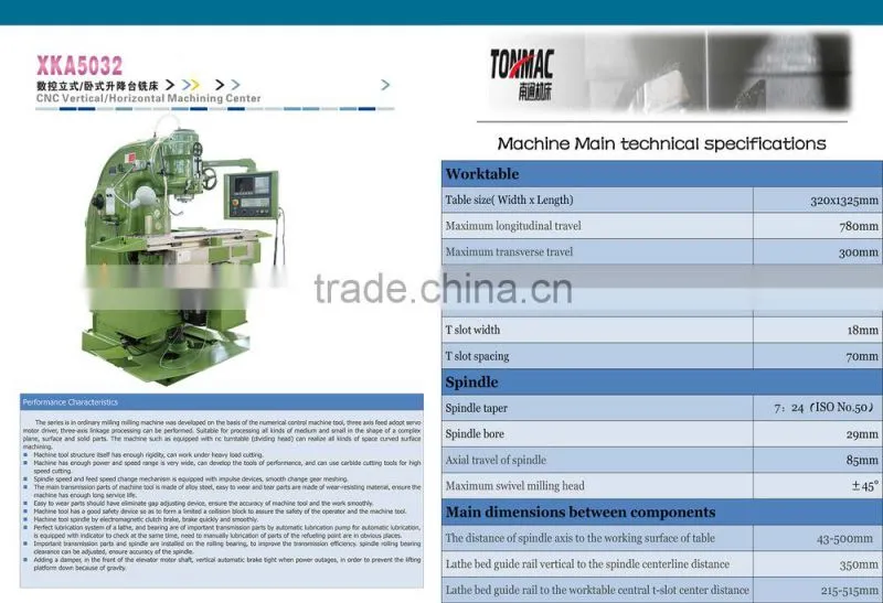 XKA5032 CNC Vertical Milling Machine tool high